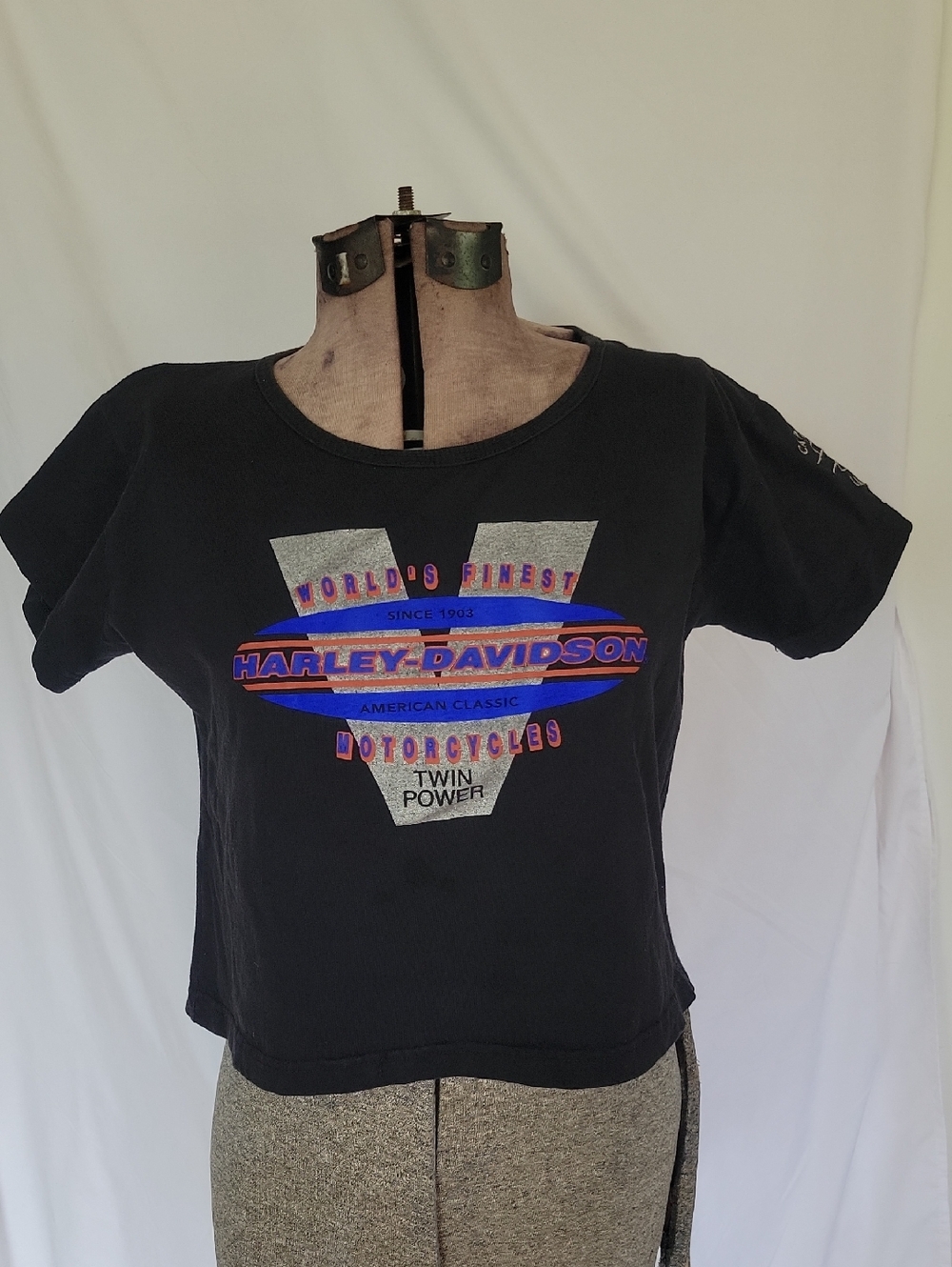 Harley-Davidson Top, Medium, Black, Vintage